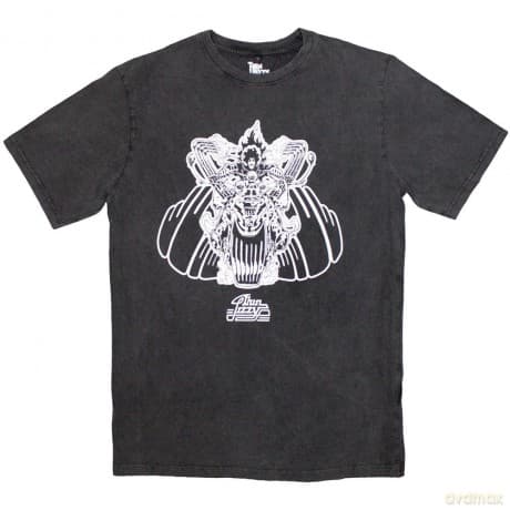 Thin Lizzy: Unisex Stone Wash T-Shirt: Rocker (Charcoal Grey) (Small)