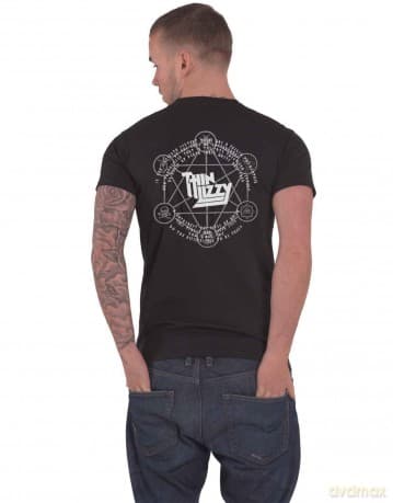 Thin Lizzy: Unisex T-Shirt: Angel of Death (Black) (Back Print) (X-Large)