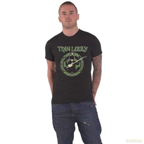 Thin Lizzy: Unisex T-Shirt: Celtic Ring (Black) (Back Print) (Large)