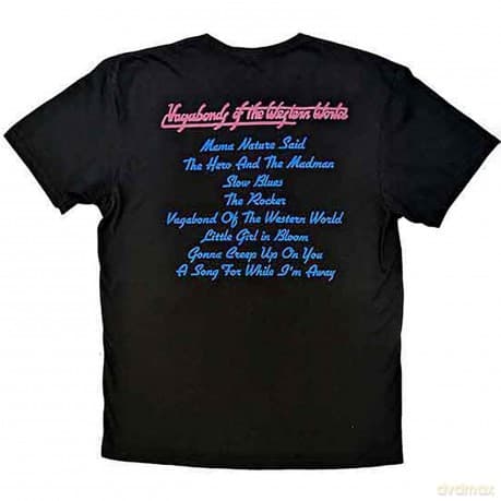 Thin Lizzy: Unisex T-Shirt: Vagabonds of the Western World Tracklist (Black) (Back Print) (XX-Large)