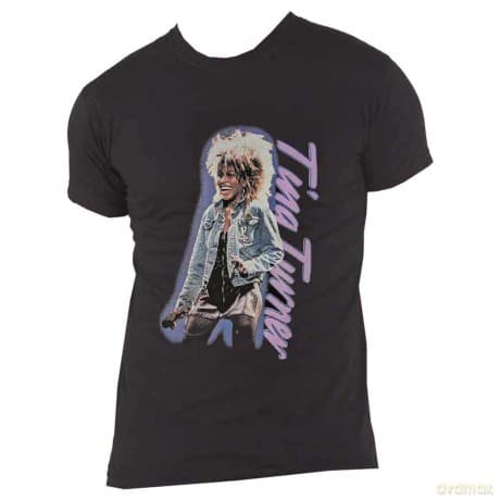 Tina Turner: Unisex T-Shirt: Vertical Logo (Black) (Large)