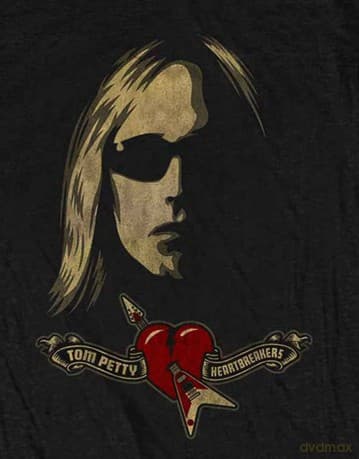 Tom Petty & The Heartbreakers: Ladies Tee: Shades & Logo (Soft Hand Inks) (X-Large)