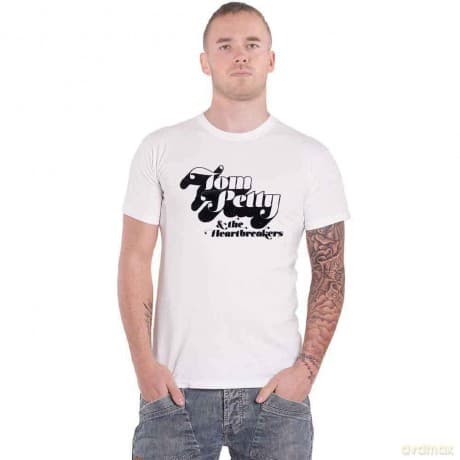 Tom Petty & The Heartbreakers: Unisex T-Shirt: Logo (White) (Medium)