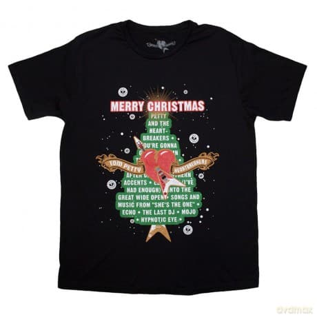 Tom Petty & The Heartbreakers: Unisex T-Shirt: Merry Christmas (Black) (Medium)