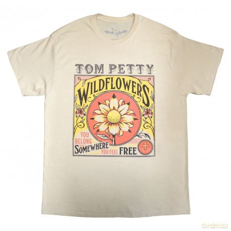 Tom Petty & The Heartbreakers: Unisex T-Shirt: Wildflowers (Sand) (Small)