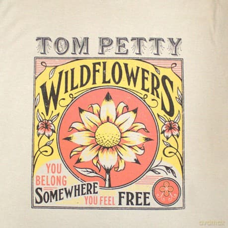 Tom Petty & The Heartbreakers: Unisex T-Shirt: Wildflowers (Sand) (X-Large)