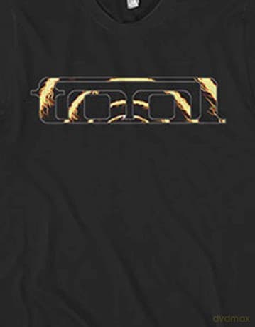 Tool: Unisex T-Shirt: Flame Spiral (Black) (Back & Sleeve Print) (Large)