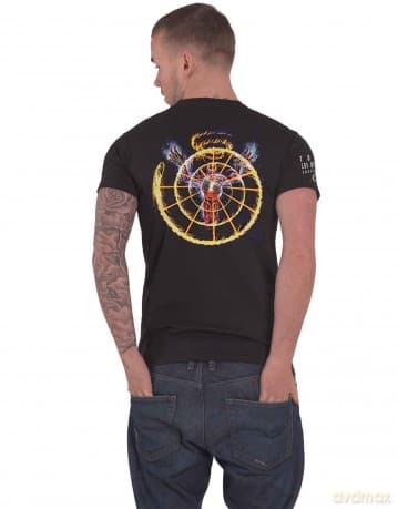 Tool: Unisex T-Shirt: Flame Spiral (Black) (Back & Sleeve Print) (Large)