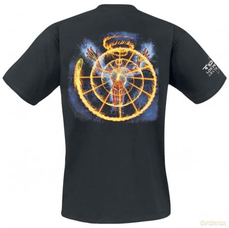 Tool: Unisex T-Shirt: Flame Spiral (Black) (Back & Sleeve Print) (Small)