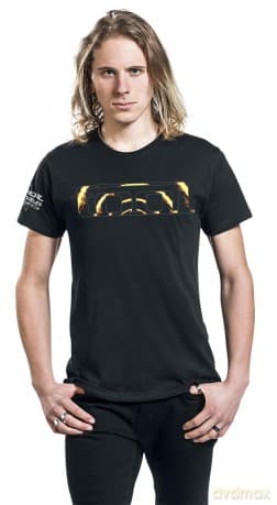 Tool: Unisex T-Shirt: Flame Spiral (Black) (Back & Sleeve Print) (Small)