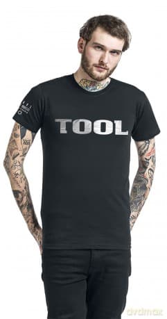 Tool: Unisex T-Shirt: Metallic Silver Logo (Black) (Sleeve Print) (X-Large)