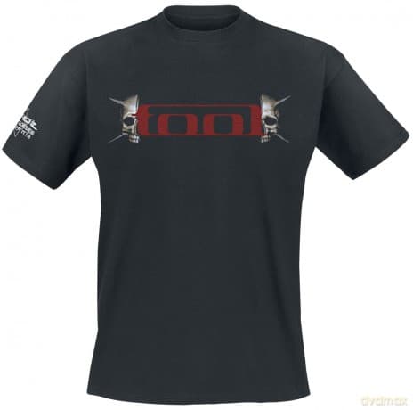 Tool: Unisex T-Shirt: Skull Spikes (Black) (Back & Sleeve Print) (Medium)