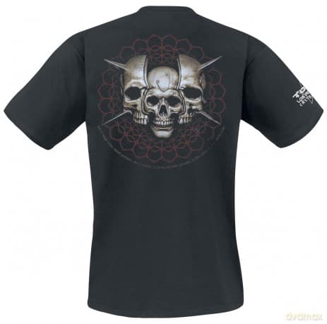 Tool: Unisex T-Shirt: Skull Spikes (Black) (Back & Sleeve Print) (Medium)
