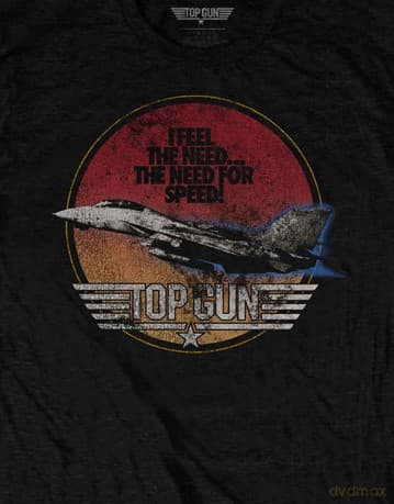 Top Gun: Unisex T-Shirt: Speed Fighter (Black) (Small)