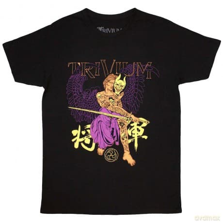 Trivium: Unisex T-Shirt: Kanji (Black) (Back Print) (Large)