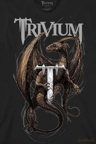 Trivium: Unisex T-Shirt: Perched Dragon (Black) (Back Print) (Medium)