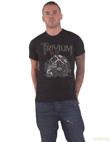Trivium: Unisex T-Shirt: Skelly Flower (Black) (Medium)