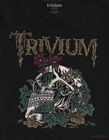 Trivium: Unisex T-Shirt: Skelly Flower (Black) (Small)