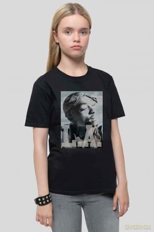 Tupac: Kids T-Shirt: LA Skyline (Black) (11-12 Years)