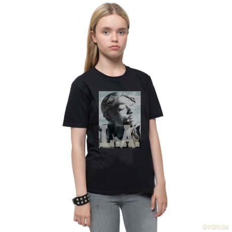 Tupac: Kids T-Shirt: LA Skyline (Black) (7-8 Years)