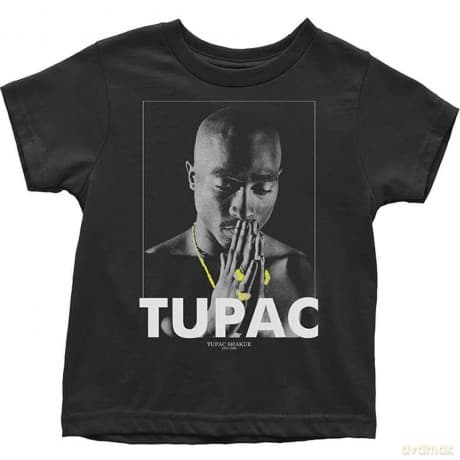 Tupac: Kids Toddler T-Shirt: Praying (Black) (12 Months)