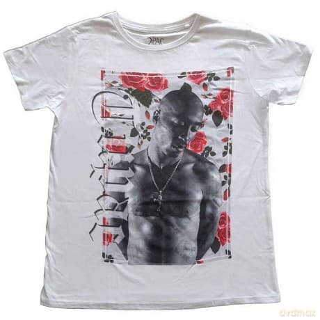 Tupac: Ladies T-Shirt: Floral (White) (10)