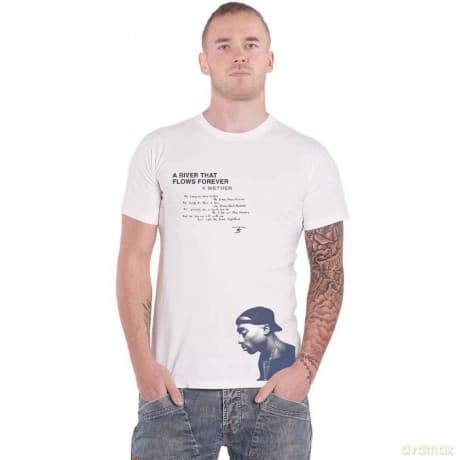 Tupac: Unisex T-Shirt: A River â? (White) (Small)