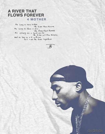 Tupac: Unisex T-Shirt: A River â? (White) (Small)