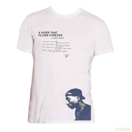 Tupac: Unisex T-Shirt: A River â? (White) (Small)
