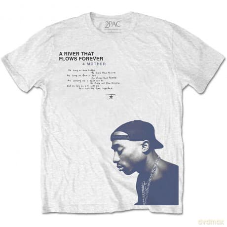 Tupac: Unisex T-Shirt: A River â? (White) (XX-Large)