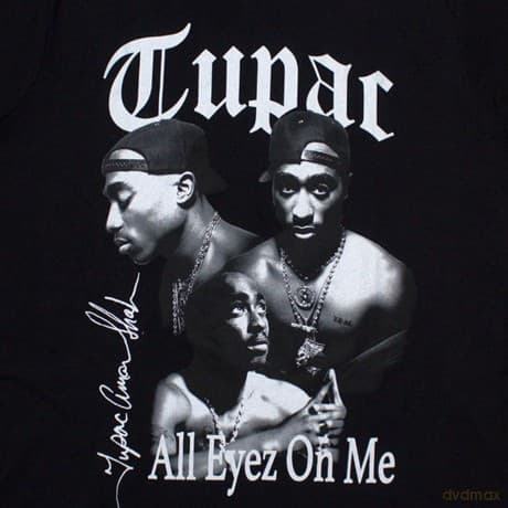 Tupac: Unisex T-Shirt: All Eyez B&W (Black) (Medium)