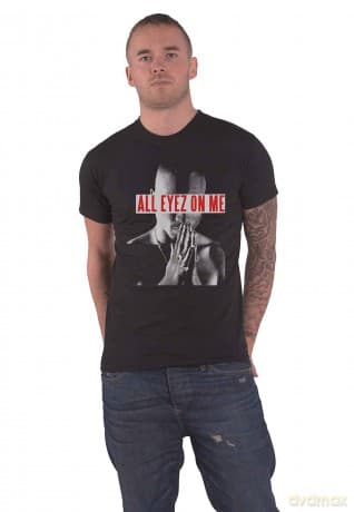 Tupac: Unisex T-Shirt: All Eyez Logo (Black) (Large)