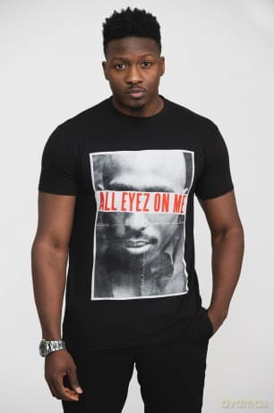 Tupac: Unisex T-Shirt: All Eyez Logo (Black) (Large)