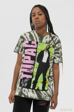 Tupac: Unisex T-Shirt: All Eyez On Me (Green) (Wash Collection) (Medium)