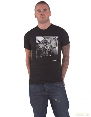 Tupac: Unisex T-Shirt: Broken Up (Black) (Large)