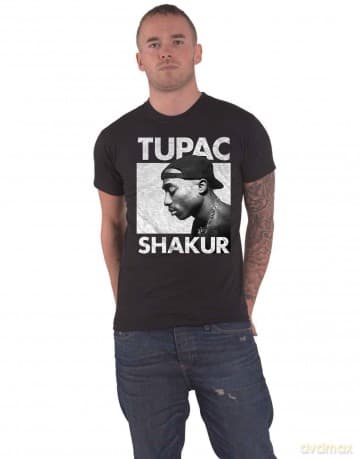 Tupac: Unisex T-Shirt: Eyes Closed 2 (Black) (X-Large)