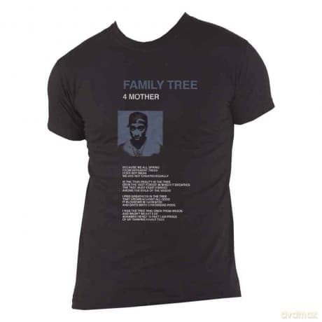 Tupac: Unisex T-Shirt: Family Tree (Black) (Large)
