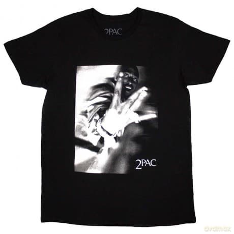 Tupac: Unisex T-Shirt: Fingers (Black) (X-Large)