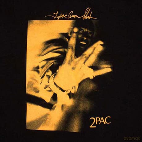 Tupac: Unisex T-Shirt: Fingers Orange Tone (Black) (Small)