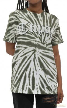 Tupac: Unisex T-Shirt: Gothic Logo (Green) (Wash Collection) (XX-Large)