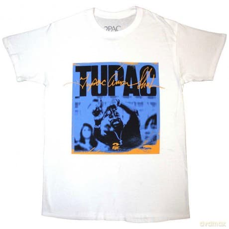 Tupac: Unisex T-Shirt: LA Sign (White) (Small)