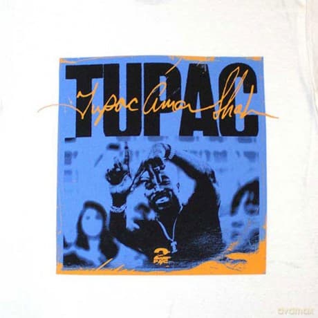 Tupac: Unisex T-Shirt: LA Sign (White) (Small)