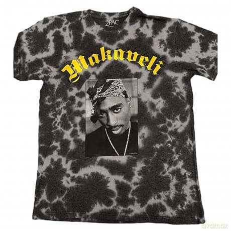 Tupac: Unisex T-Shirt: Makaveli (Grey) (Back Print & Wash Collection) (XX-Large)