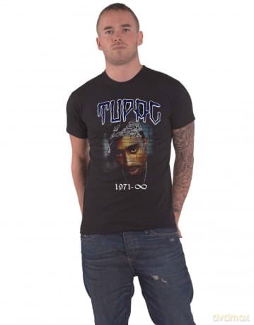 Tupac: Unisex T-Shirt: Mural 1971 (Black) (X-Large)