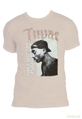 Tupac: Unisex T-Shirt: Only God (Sand) (Large)