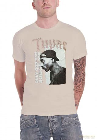 Tupac: Unisex T-Shirt: Only God (Sand) (XX-Large)