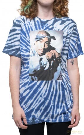 Tupac: Unisex T-Shirt: Photo Swirl (Blue) (Wash Collection) (Small)