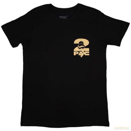 Tupac: Unisex T-Shirt: Platinum (Black) (Back Print) (Large)