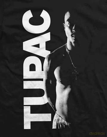 Tupac: Unisex T-Shirt: Side Photo (Black) (XX-Large)