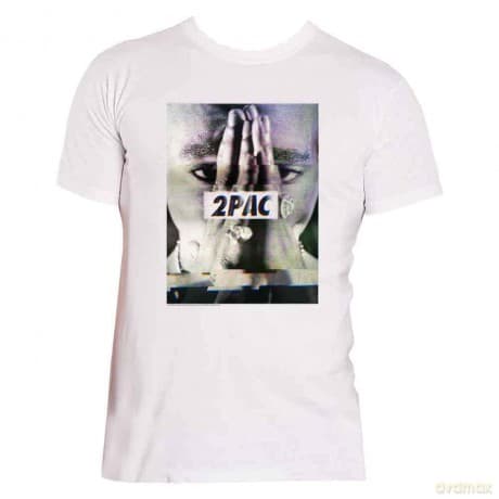 Tupac: Unisex T-Shirt: Transmit (White) (Large)
